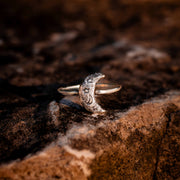 Selene-Sterling Silver Moon Stacking Ring