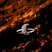 Selene-Sterling Silver Moon Stacking Ring
