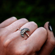 Selene-Sterling Silver Moon Stacking Ring