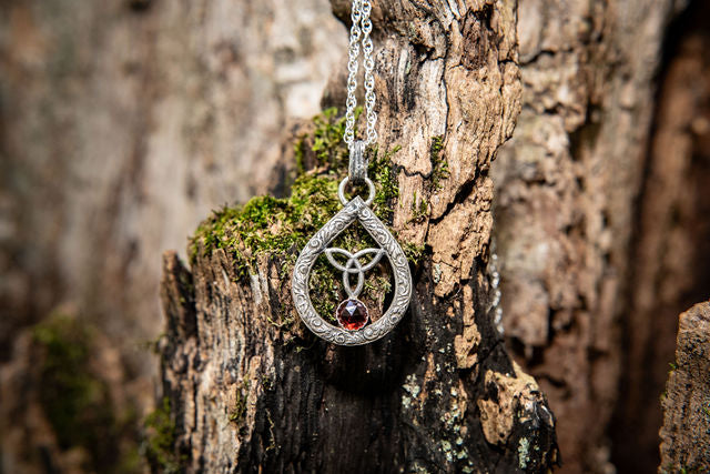 Maiden Necklace-Sterling Silver and Rose Cut Garnet
