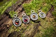 Powerful Women-Gemstone Charms for Hoop Earrings and Ear Cuffs-Rose Cut Garnets and Dravite Tourmalines