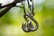 Eel in the Fjord- Charms for Hoop Earrings and EarCuffs-Argentium Sterling Silver