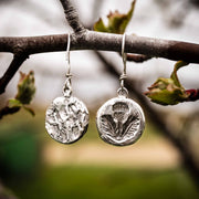 Uralte Distel Ohrringe-Argentium Sterling Silber