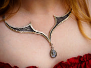 Celestial Arches Necklace-Sterling Silver & Clear Quartz- One of a kind