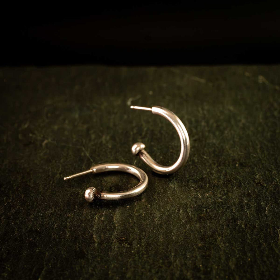 Smooth Satin Hoop Earrings- Argentium Sterling Silver