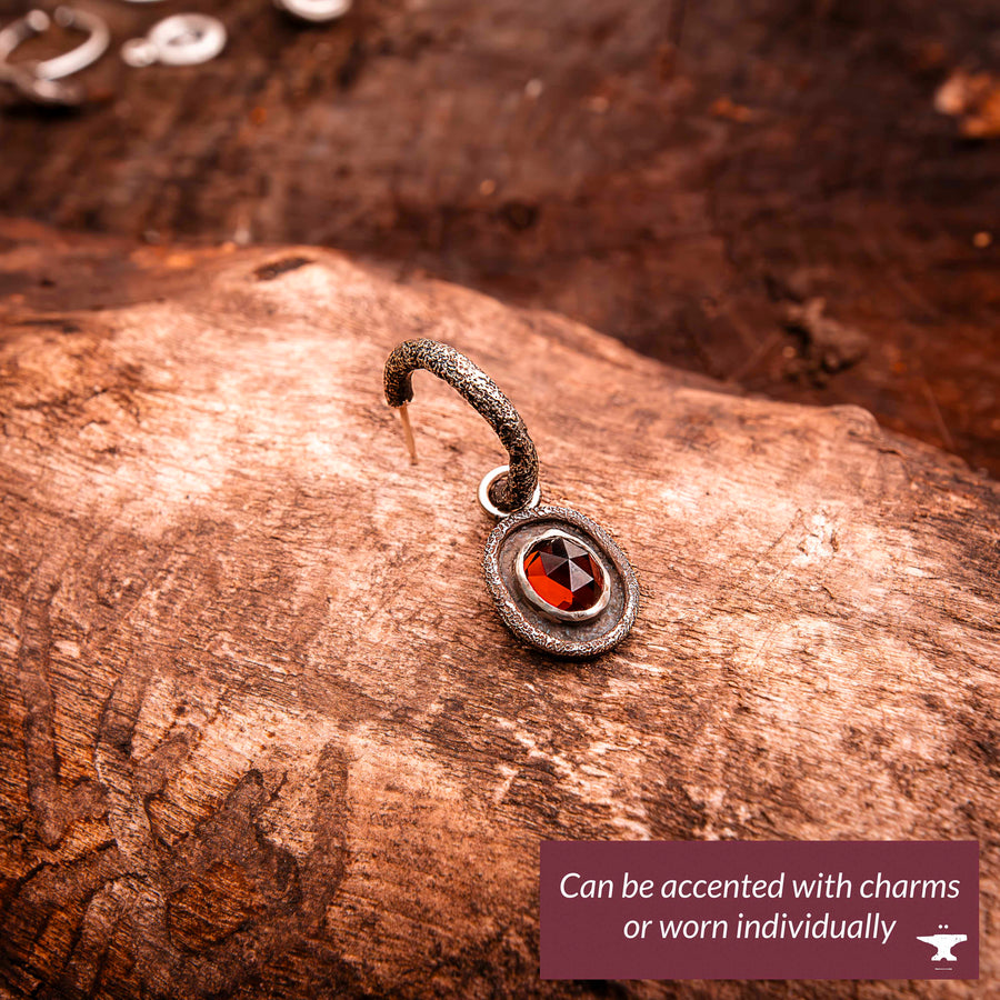 Brutalist Textured Hoop Earrings-Argentium Sterling Silver