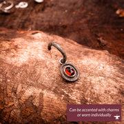 Powerful Women-Gemstone Charms for Hoop Earrings and Ear Cuffs-Rose Cut Garnets and Dravite Tourmalines