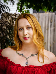 Celestial Arches Necklace-Sterling Silver & Clear Quartz- One of a kind