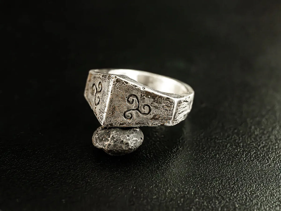 Eamon Ring-Unisex Triskelion Ring-Argentium Sterling Silver