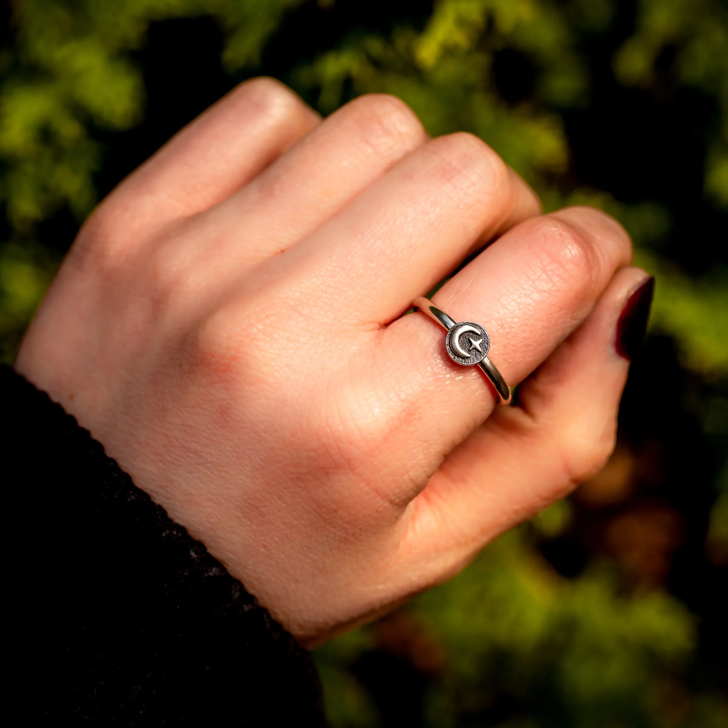 The Marna- A Dainty Moon & Star Stacking Ring