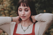 Crone Necklace-Argentium Sterling Silver and Faceted Garnet-One of a Kind