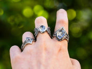 Celestial Lancet Ring-Size 8-Sterling Silver & Clear Quartz- LIMITED