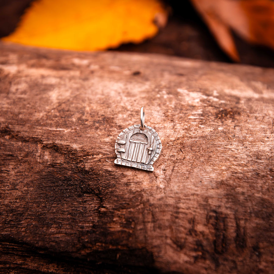 Round Fairy Door Charms-Argentium Sterling Silver