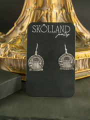 Round Fairy Door Earrings-Argentium Sterling Silver