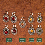 Powerful Women-Gemstone Charms for Hoop Earrings and Ear Cuffs-Rose Cut Garnets and Dravite Tourmalines