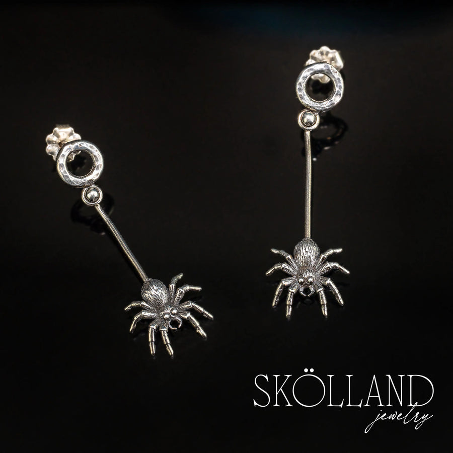 Spider Dangle Earrings-Sterling Silver