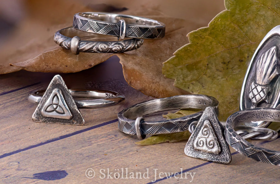 Sterling Silver Plaid Outlander Inspired Ring