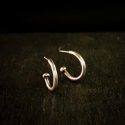 Smooth Satin Hoop Earrings- Argentium Sterling Silver