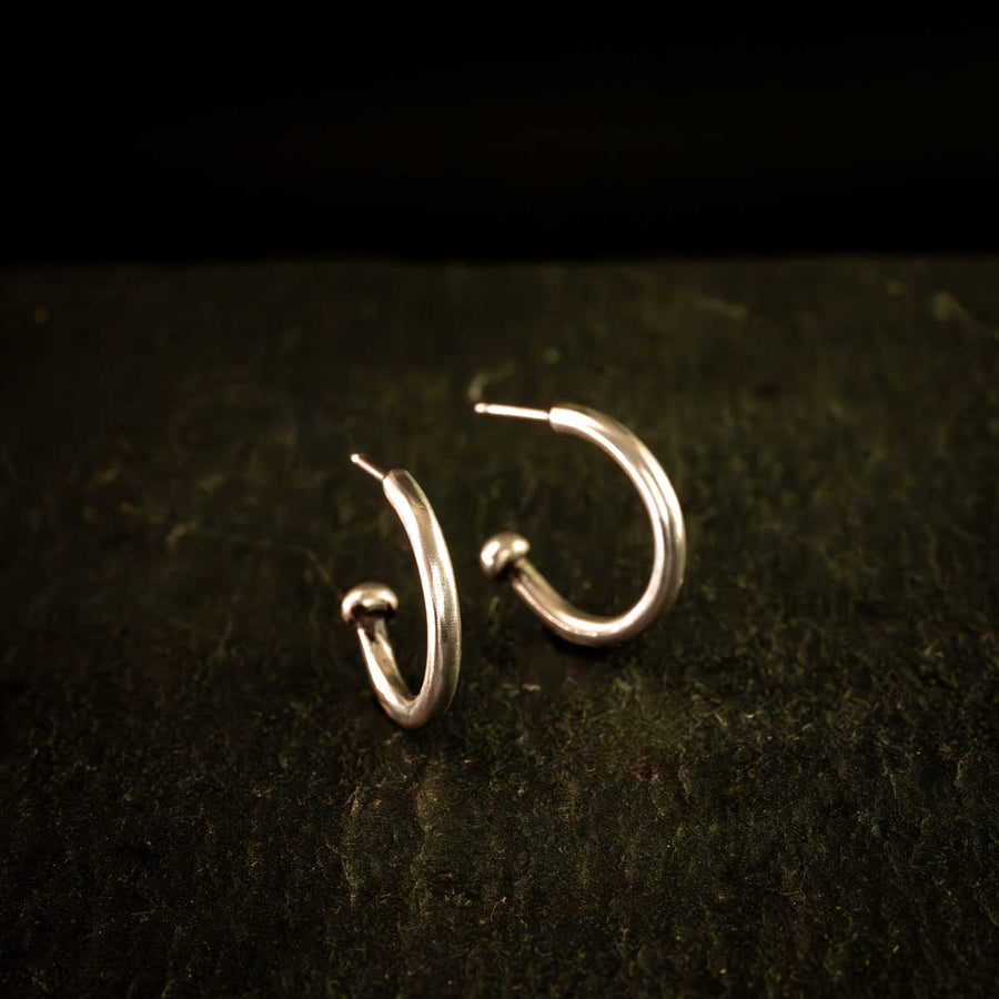 Smooth Satin Hoop Earrings- Argentium Sterling Silver