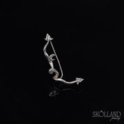 Vitis-Sterling Silver Ivy Leaf and Crescent Moon Ear Climber