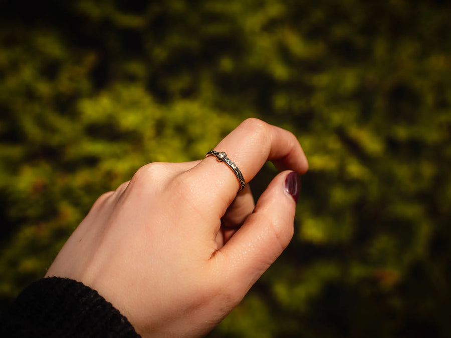 Claires Dainty Ring- 2mm outlander styled stacking band in your choice of 950 silver or 10K Gold