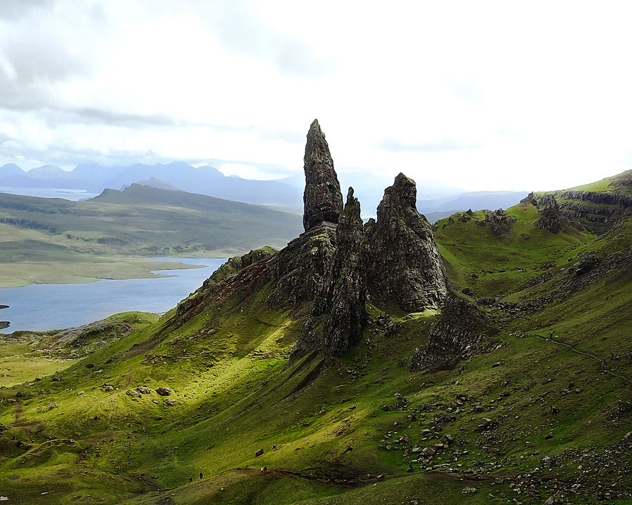 Landscape of rock formations in Scotland