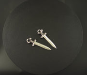 Not Today-Sword Charms for Hoop Earrings or Ear cuffs-Argentium Sterling Silver