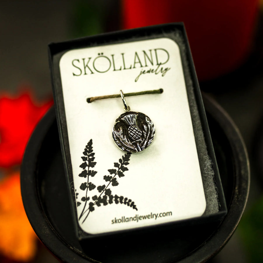 Thistle Charm-made in Argentium Sterling Silver or 14K Gold