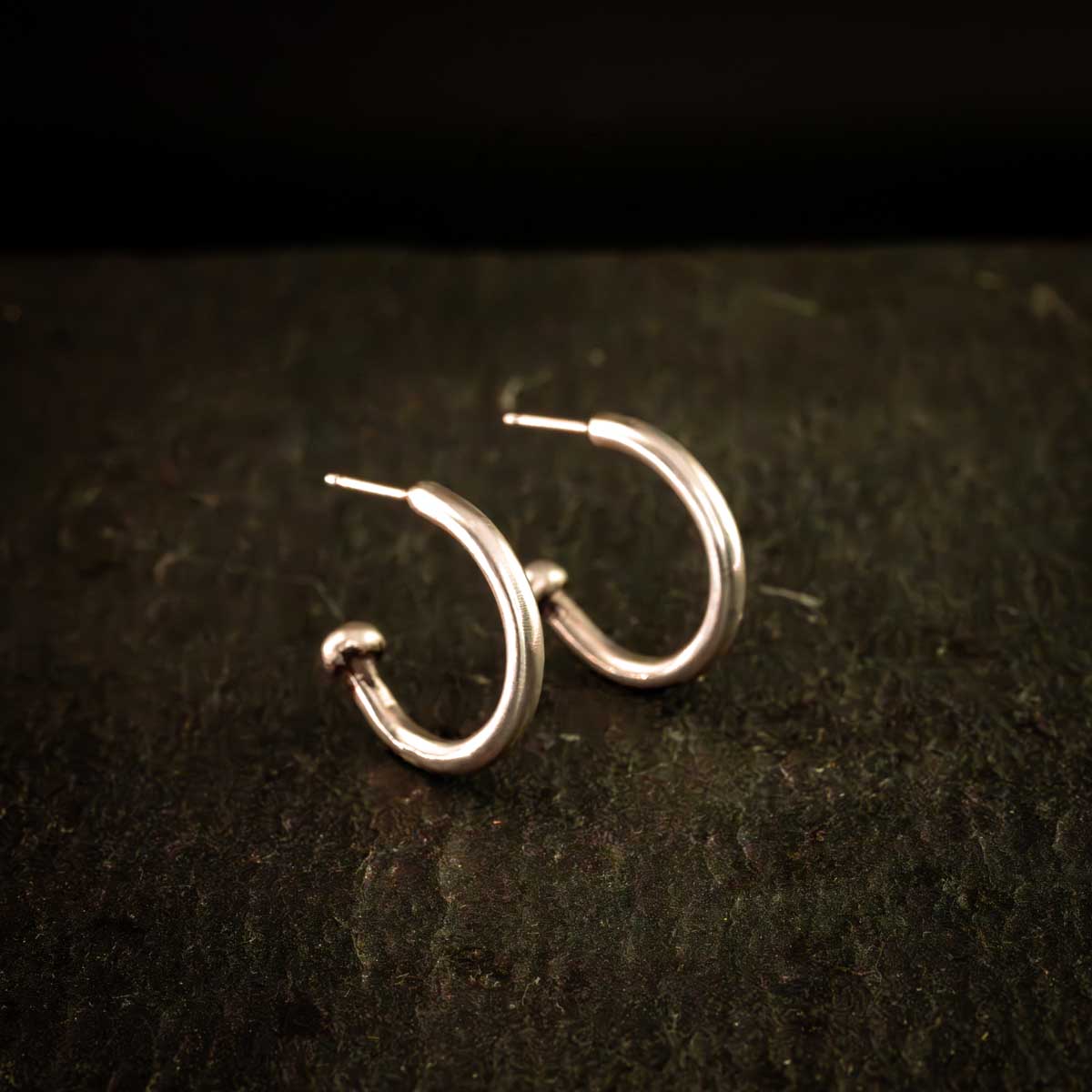 Smooth Satin Hoop Earrings- Argentium Sterling Silver