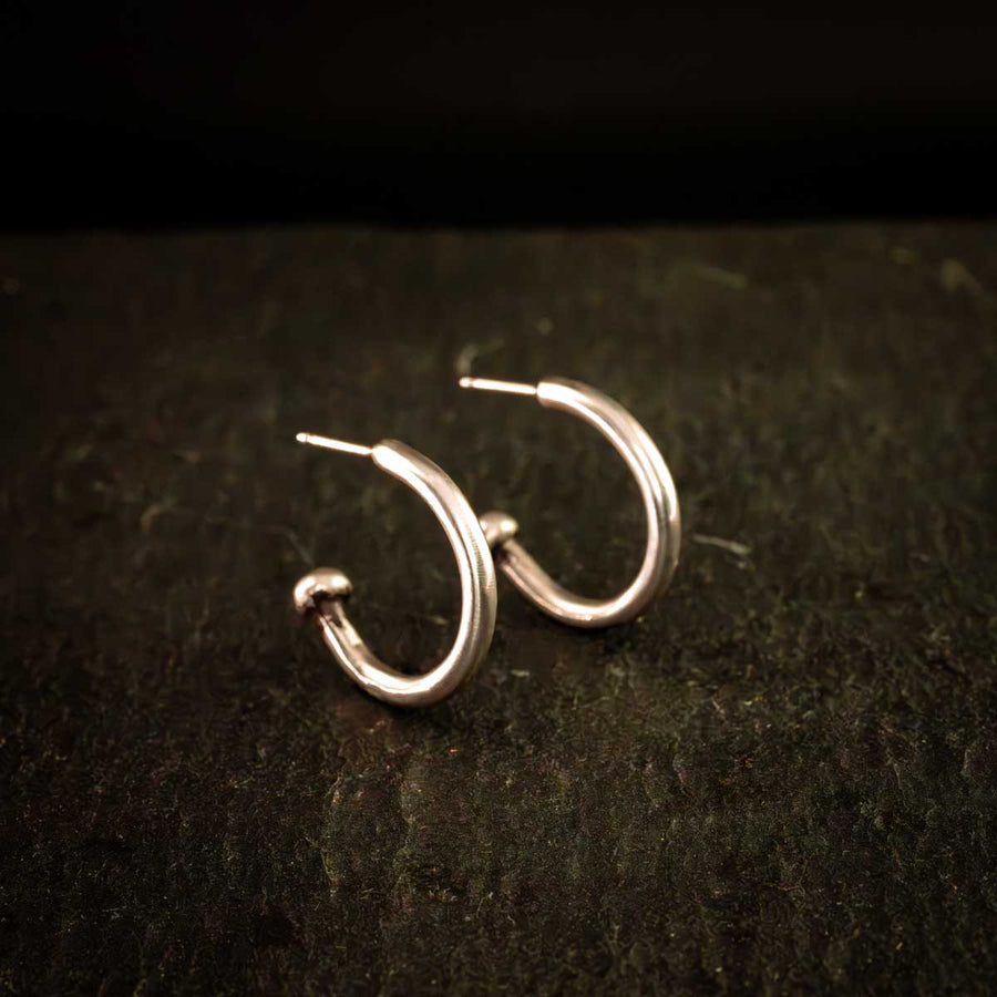 Smooth Satin Hoop Earrings- Argentium Sterling Silver