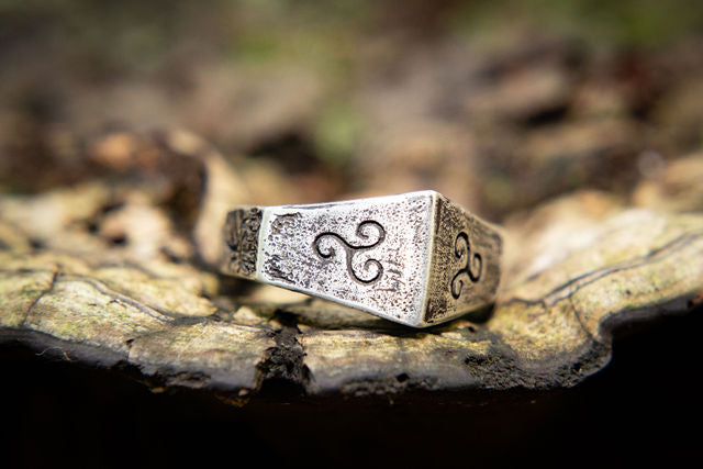 Eamon Ring-Unisex Triskelion Ring-Argentium Sterling Silver