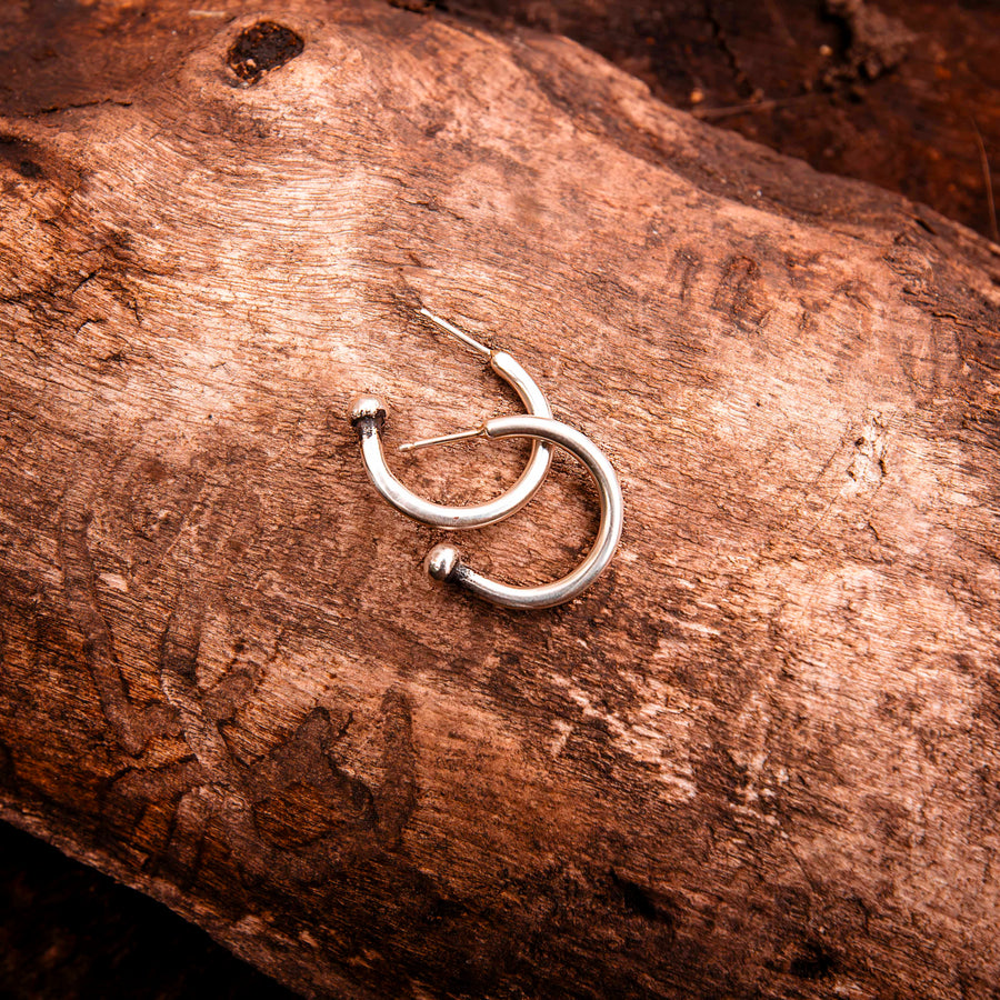 Smooth Satin Hoop Earrings- Argentium Sterling Silver