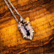 Distel auf dem Moor-Halskette – 940er-Argentium-Sterlingsilber und dendritischer Achat