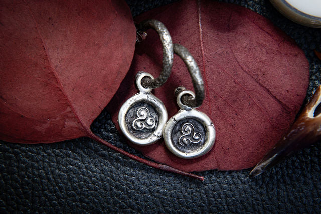 Triskele Charm for EarCuffs or Hoop Earrings-Argentium Sterling Silver