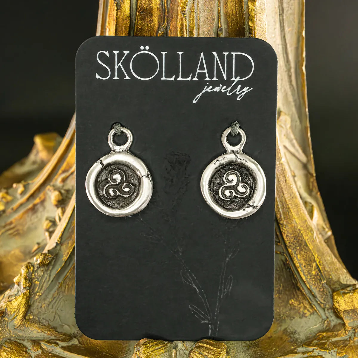 Triskele Charm for EarCuffs or Hoop Earrings-Argentium Sterling Silver