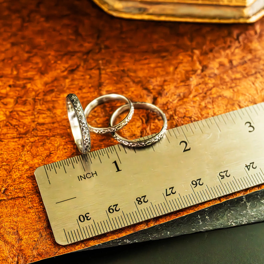 Lila- A Dainty Gothic Art Deco Stacking Ring-Sterling Silver