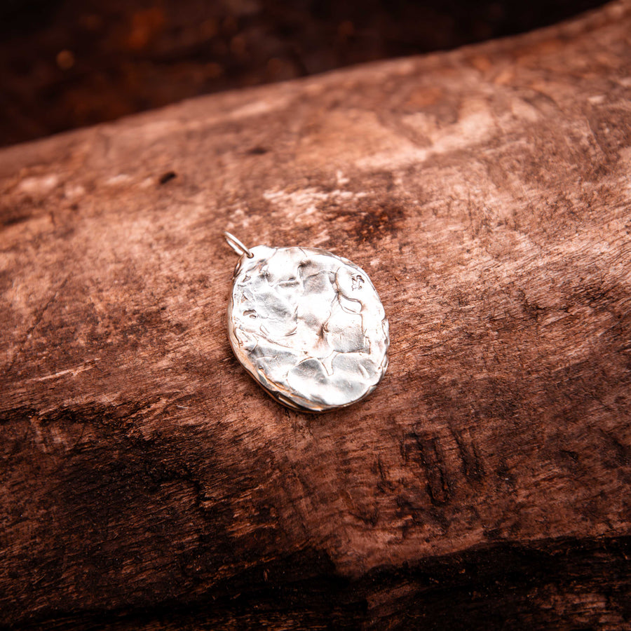 Raven at Night Wax Seal Pendant-Argentium Sterling Silver