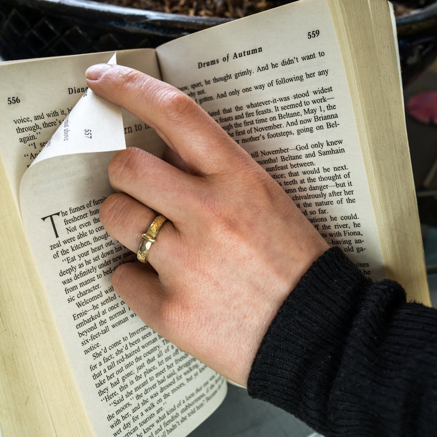The Blacksmiths Key Ring in your choice of 10K or 14K Yellow Gold