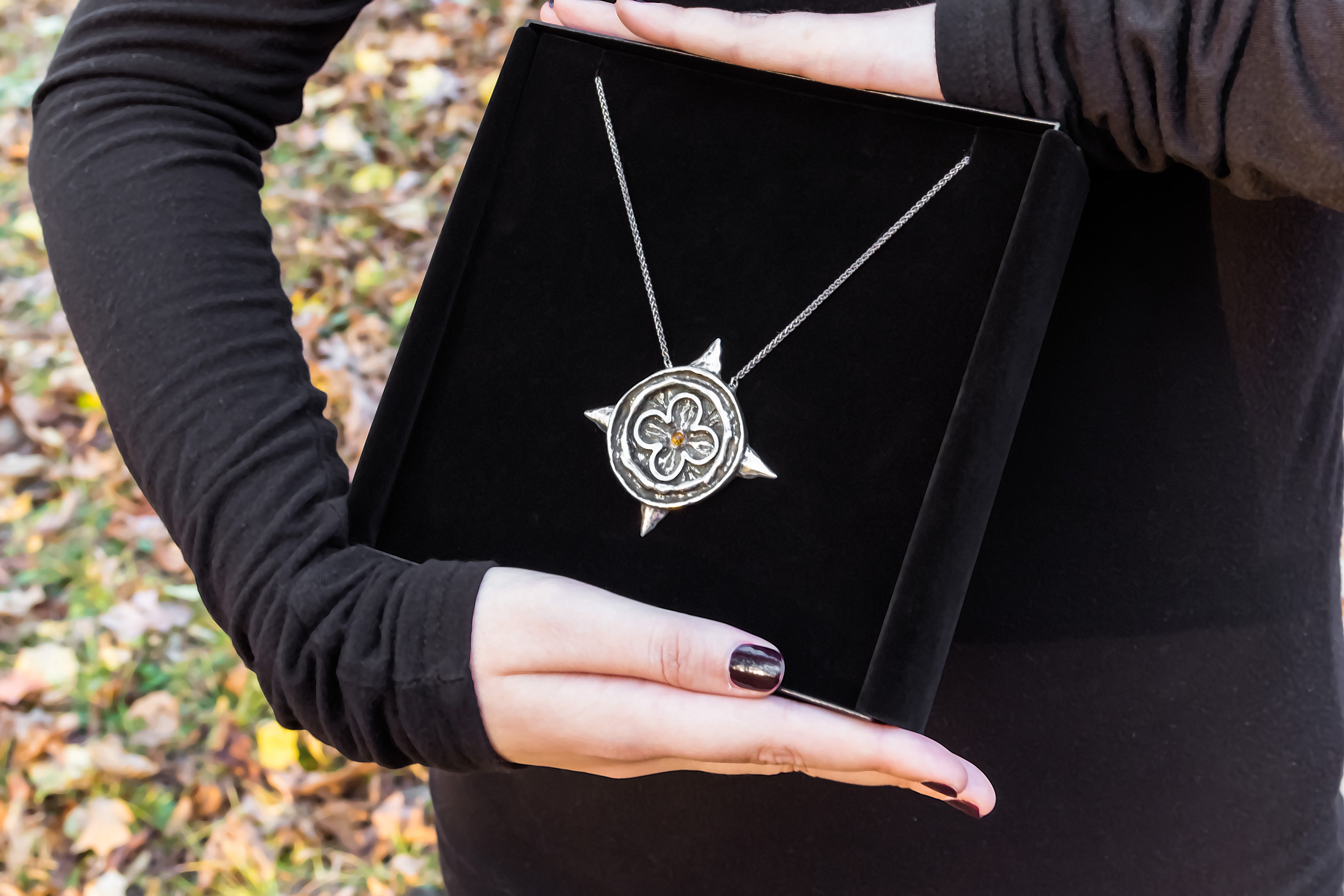 Ekklesia Necklace-935 Sterling Silver,Patina & Citrine