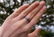 Porte-clés martelé rustique - Bande en argent sterling 935 de 4 mm