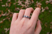 Porte-clés martelé rustique - Bande en argent sterling 935 de 4 mm