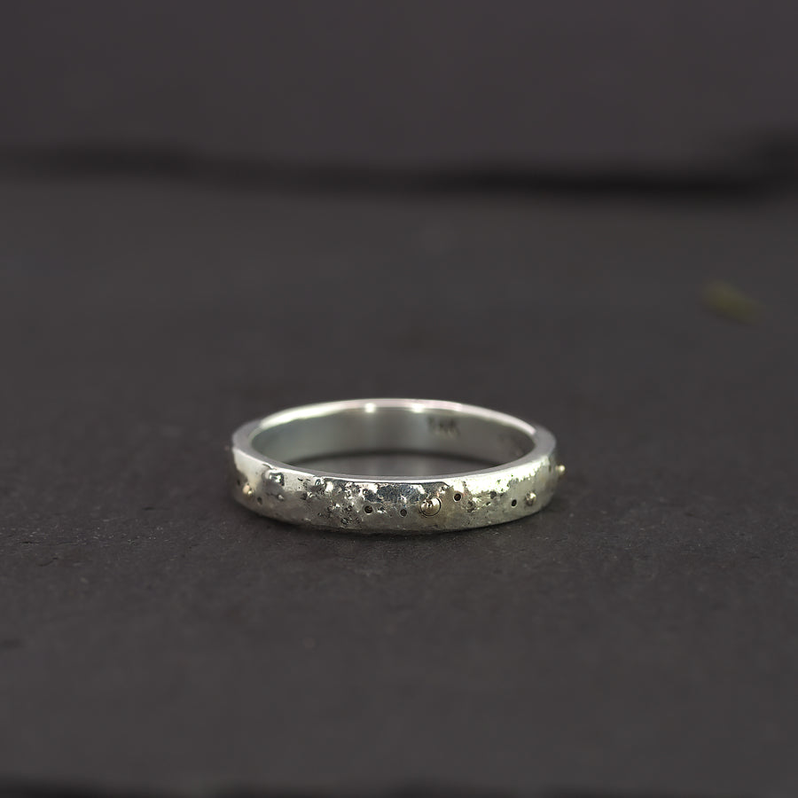 Silver & Gold Stardust Ring-Argentium Sterling Silver & 14K Gold-