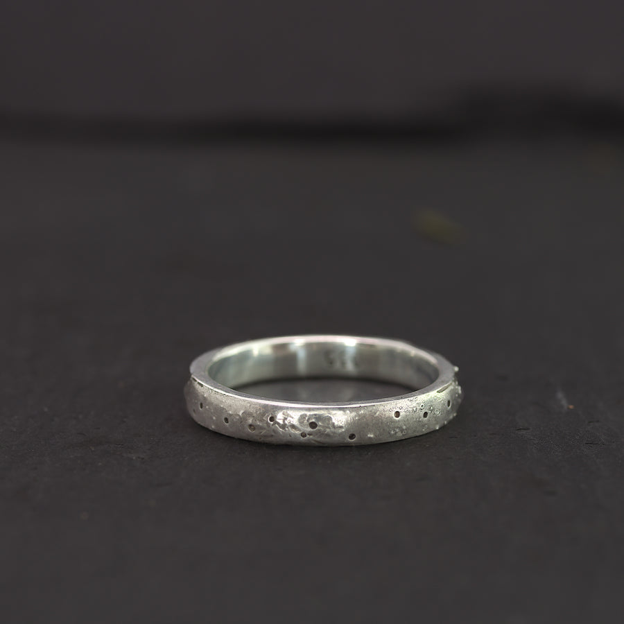 Satin Silver Stardust ring