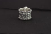Bessas Ring-935 Sterling Silver, Garnet & Patina