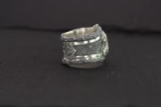 Bessas Ring-935 Sterling Silver, Garnet & Patina