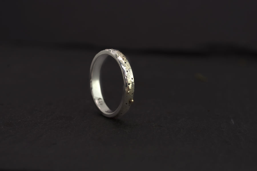 Silver & Gold Stardust Ring-Argentium Sterling Silver & 14K Gold-