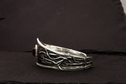 Devoro Cuff-935 Sterling Silver, Patina & Hessonite Grenat