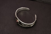 Devoro Cuff-935 Sterling Silver, Patina & Hessonite Grenat