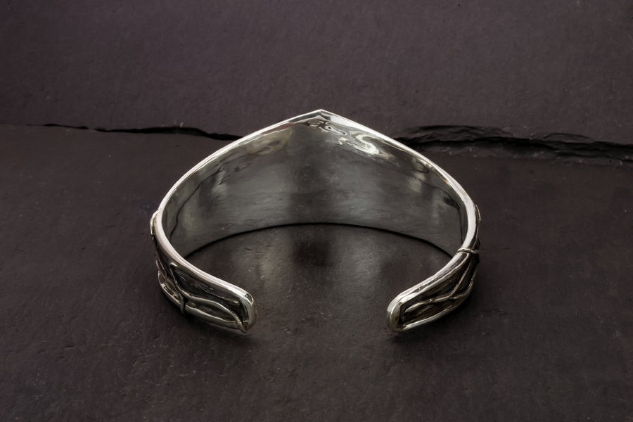 Devoro Cuff-935 Sterling Silver, Patina & Hessonite Grenat