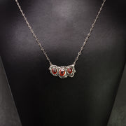 Effero Necklace-935 SS,Garnet & Patina- From Forests to Arches